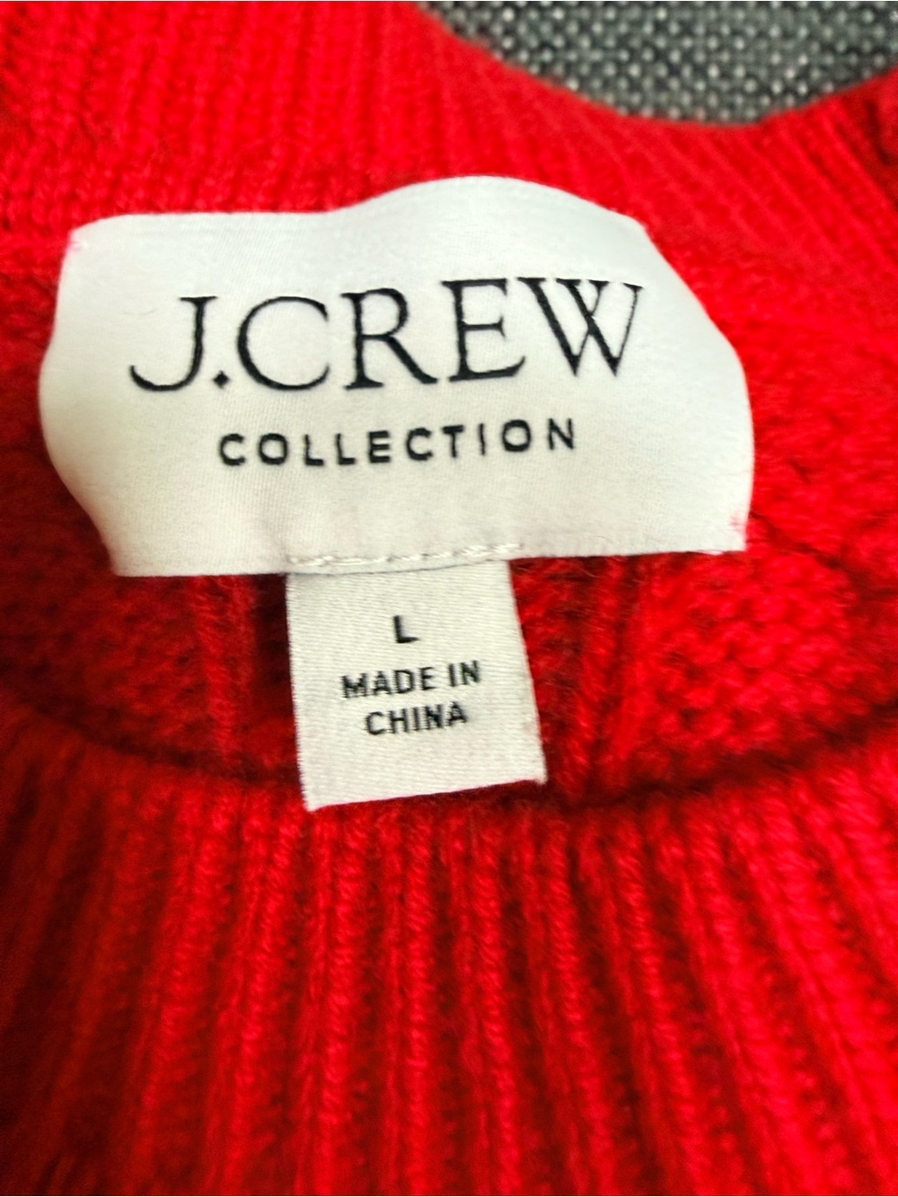 J. Crew Red Cable Knit Cashmere Crewneck Sweater - Picture 2 of 4